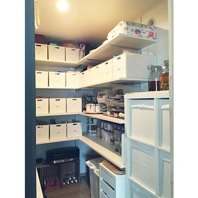 My Shelf,パントリー収納,パントリー内部,パントリー,ZEROJAPAN,MMだ円,タッパーウェア,インボックス,squ+,KALLAX,IKEA,MICKE yucchinの部屋