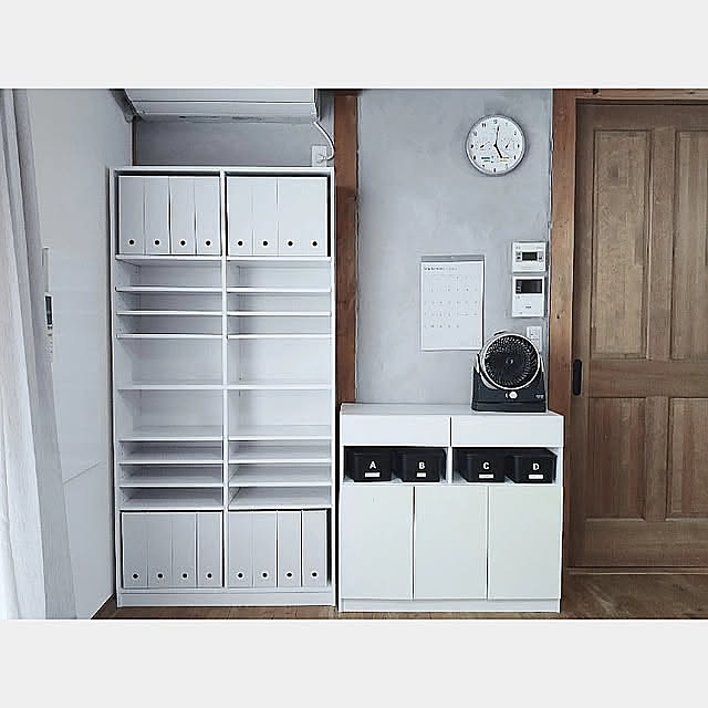 My Shelf,シンプル,木の家,インテリア,モノトーンインテリア,モノトーン,アクセントクロス,本棚,ポリプロピレンケース,ポリプロピレン収納,ポリプロピレンファイルボックス,無印良品,収納棚,書類収納 kaoriiiの部屋