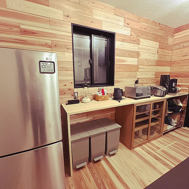 Kitchen,無印良品,DIY,別荘,リノベーション,週末DIY,自己肯定感低めdiyer,杉　フローリング,那須からこんにちは FUMの部屋
