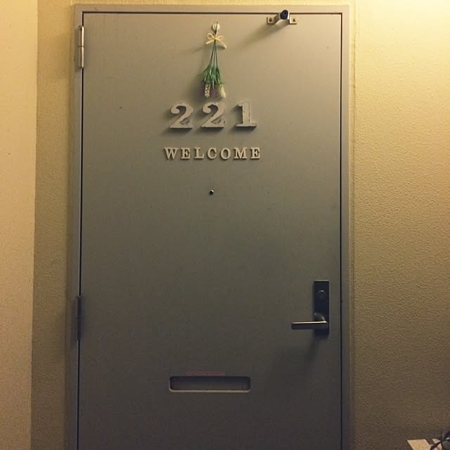 Entrance,ウッドナンバーオーナメント,ウッドガーランド,welcome,セリア新商品,セリア,seria,団地の玄関,団地,賃貸 Mikiの部屋