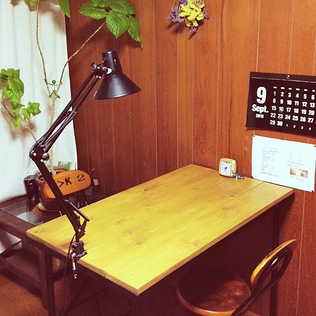 My Desk,DIY,植物,照明,100均,仕事部屋 botanの部屋