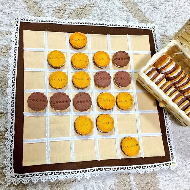 ボードゲーム,クッキー,木粉粘土,オセロ,ハンドメイド,100均 kazuの部屋