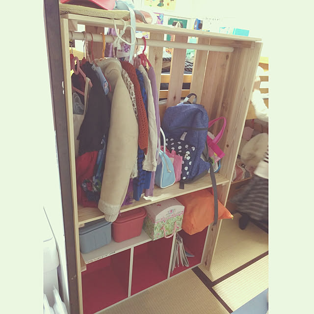 My Shelf,子供服収納,団地,団地暮らし,DIY,こどもと暮らす。,こどもと暮らす,こどものいる暮らし,こども部屋,ハンガーラックDIY,クローゼット,カラボリメイク,カラーボックス DIY zubora-manの部屋