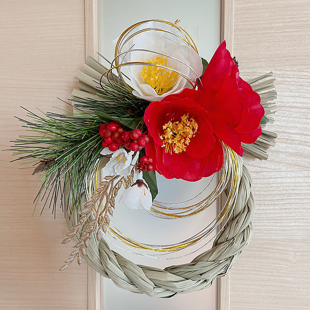 Entrance,お正月インテリア,DIY,造花,手作り,セリア,しめ縄,お正月,Daiso,しめ縄リース,オール100均 YOUの部屋