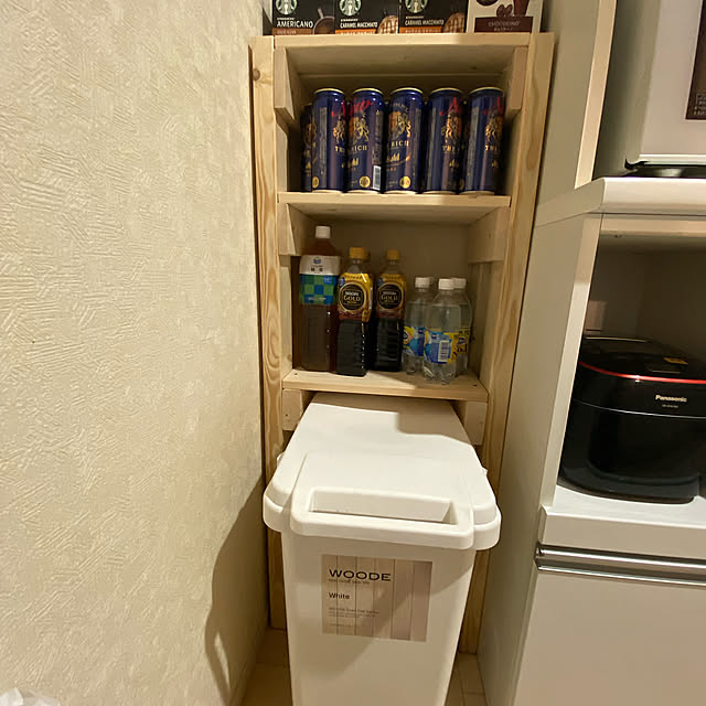 飲料水のストック場所,デットスペース収納,DIY,ダイソー,100均,セリア,雑貨,Kitchen naoponyoの部屋