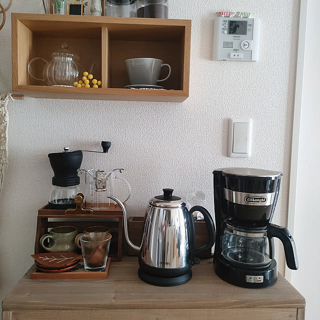 電気ケトル,賃貸インテリア,ふたり暮らし,2LDK,salut!,無印良品,コーヒーメーカー komuの部屋