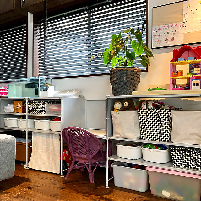 Lounge,おもちゃ収納,ニトリ,ソフトボックス,ユニットシェルフ,21スタイル,IKEA,収納,古いもの好き,無印良品,レトロ mutsuの部屋