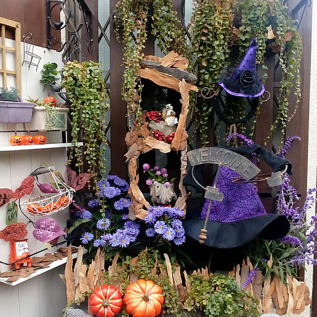 ダイソー雑貨,NO GREEN NO LIFE,秋の庭,パープル,ガーデニング,すのこ　DIY,ハロウィン,ダイソー植木鉢,100均大好き,Bathroom kotarinkoの部屋