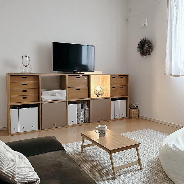 Overview,ホルムガードランタン,ホルムガード,スモークツリー,スモークツリーリース,6畳,スミノエラグ,スタッキングシェルフ,無印良品,木製家具,RCの出会いに感謝♡,いいね!コメントありがとうございます☆,見て頂き感謝です♪,あとでゆっくりお邪魔させて下さい♡,賃貸,子どもと暮らす,かご収納,yoppiちゃんありがとう♡,手作りリース reichelの部屋