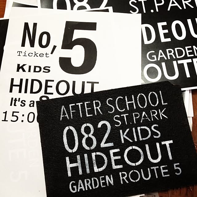 KIDS HIDEOUT,ステンシル,リメイク,100均,実家居候中 himitukitiの部屋