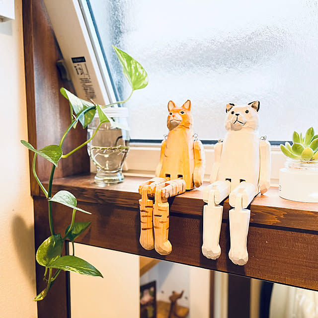 脱衣所洗面所,かわいいアイテム,こどものいる暮らし,ねこのいる暮らし,ポトス,ウッドアニマル,Studio Clip Maruの部屋