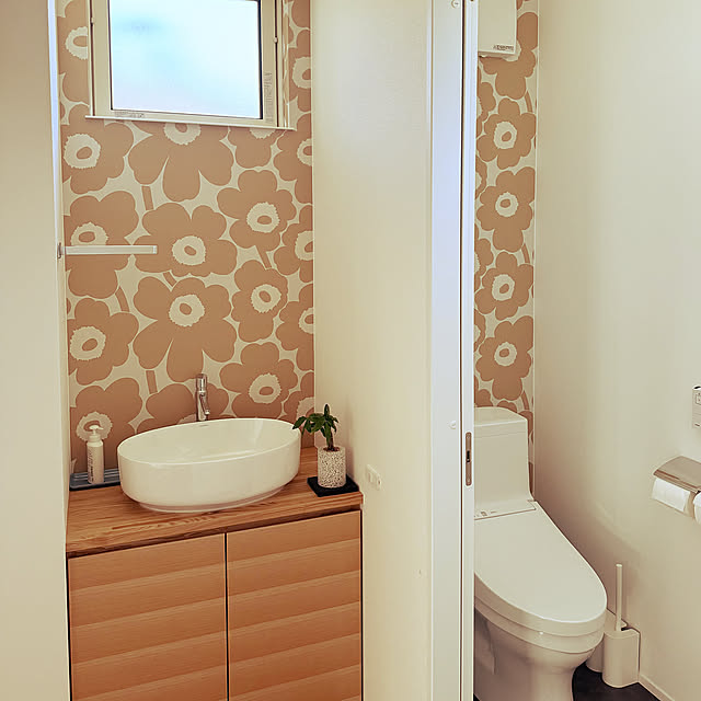 Bathroom,マリメッコ,北欧,マリメッコ壁紙,エコポチ snoopy713の部屋
