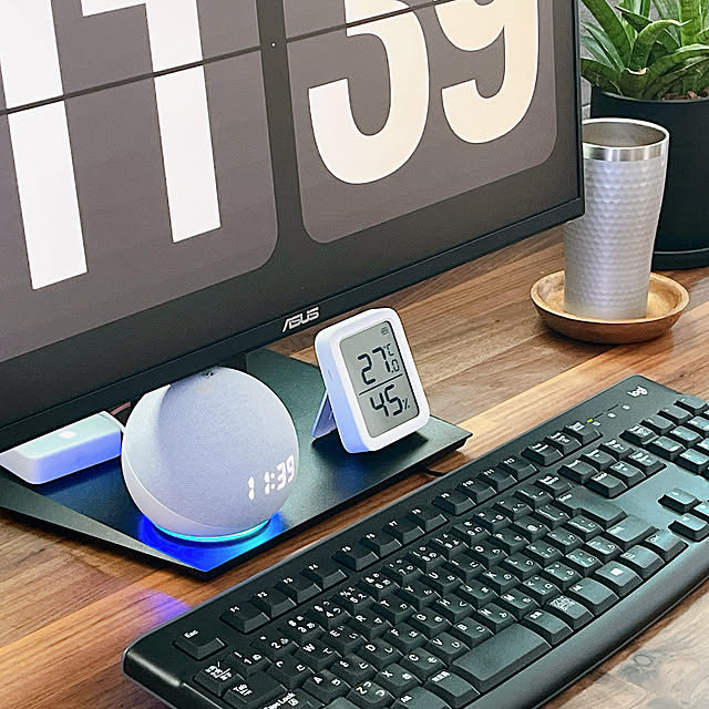 My Desk,echo dot,家電,パソコン周り,パソコンデスク,温湿度計,フォローすごく嬉しいです♡,いいね、いつもありがとうございます♡,スマートホーム,いつも見てくださって、感謝です♡,いいね押し逃げごめんなさい(>_<),ゲーミングモニター,スマートスピーカー,Alexa,アレクサ,スマート家電,SwitchBot,Alexaのある生活 cotoriの部屋