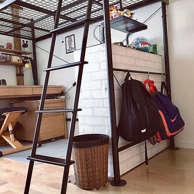 床にものを置かない,兄妹の2人部屋,子供部屋,ロフトベッド,ニトリ,RCの皆さまに感謝♡,いいねと、フォローの押し逃げすみません！,いつもいいねありがとうございます♡,Bedroom tytn812の部屋