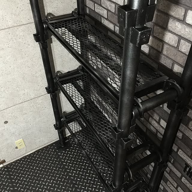 シェルフDIY,足場DIY,野郎前,足場で家具を,重いの,配管,インダストリアル,単菅パイプ swaro109の部屋