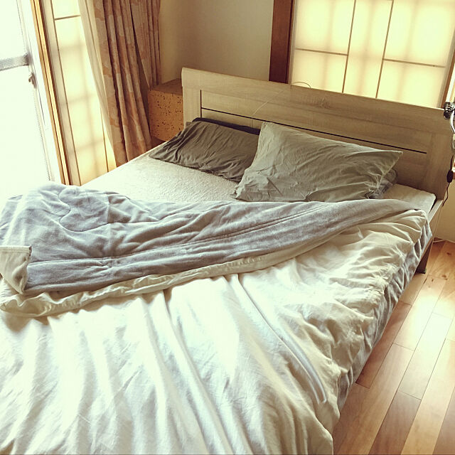 Bedroom,無印商品,グレー,Nウォーム,中古住宅,築38年,古いおうち,ニトリ mimura-3の部屋