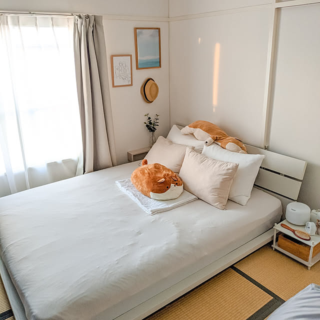 Bedroom,団地インテリア,団地,ＵＲ,団地暮らし,ふたり暮らし,白い家,ナチュラル,DIY,ベッドルーム,ベッドルームインテリア,ベッドルームをシンプルナチュラルに,ベッドルームまわり,ベッドルームはシンプルに… Shellaの部屋