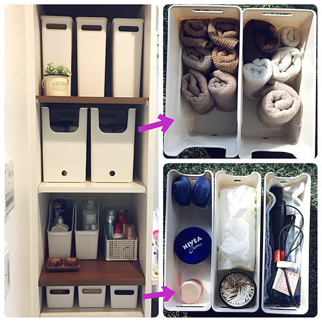 My Shelf,化粧品収納,ヘアアイロン収納,コメリ・モニター,Home Storage,コメリ,洗面所 棚,可動棚,タオル収納,洗面所 収納,収納ボックス makiの部屋