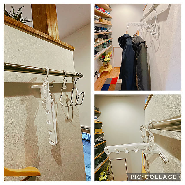 コートハンガー,Entrance,室内干し5連フック,カインズ,玄関収納,田舎暮らし,パイプハンガー,家族の時間,一時置きスペース,ちいさなお家,心地よい暮らし obuta47300の部屋