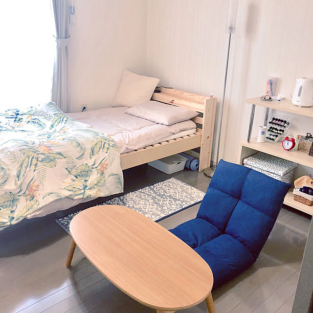 Bedroom,狭くてもあきらめない,居心地の良い空間作り,ミニマリストに憧れる,一人暮らし,はじめての一人暮らし,ナチュラルインテリア,6畳1K,シンプルなお家,ひとり暮らしのインテリア,北欧,快適な睡眠を m1k1tar0の部屋