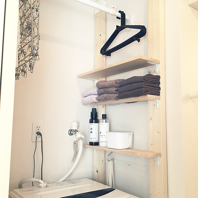 Bathroom,一人暮らし,ひとり暮らし,ランドリーラック,DIY初心者,ラブリコ,賃貸,洗面所,原状回復OK,LABRICO,DIY Kog_onの部屋