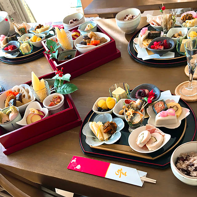 祝膳,お重箱,おせち,お節,お節料理,おせち料理,お正月,お正月インテリア,ナチュラルインテリア,Kitchen,dailyroomclip/mag-rino,お正月テーブルコーデ,お正月テーブルコーディネート,テーブルコーディネート rinoの部屋
