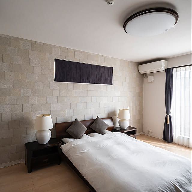 ローベッドスタイル,ベッドフレーム,モダン アジアン リゾート,アジアン,バリ,ホテル,ホテルライク,Bedroom ayaya-1220の部屋