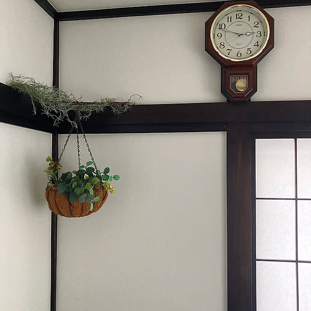 Overview,枝ディスプレイ,振り子時計,フェイクグリーン,ハンギングプランター,昭和の家,築40年,グリーン mommyの部屋