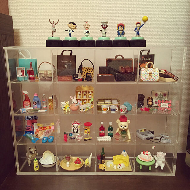 My Shelf,ペットボトルキャップ,コレクションケース,ミニチュアフィギュア,ぷちサンプル,リーメント msm0516の部屋