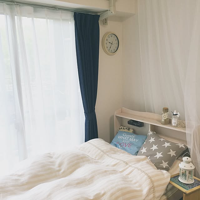 Bedroom,カーテン,一人暮らし,1人暮らし,ワンルーム,1R,大学生,賃貸でも諦めない！,賃貸でも楽しく♪,ニトリのカーテン cherry-blossomの部屋