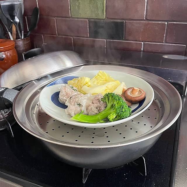 Kitchen,コープカタログ商品,昼ごはん,朝ごはん,イベント参加,nobiko飯,蒸しパン,シューマイと野菜の蒸し物,見える！蒸し器,ヨシカワ,買ってよかったもの,複数枚投稿,見える！フライパン用蒸し器 nobikoの部屋