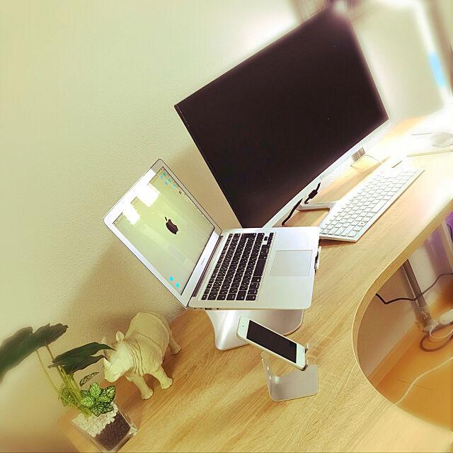 My Desk,パソコンデスク,パソコン周り,一人暮らし,観葉植物,カフェ風,雑貨 tsuyokunの部屋