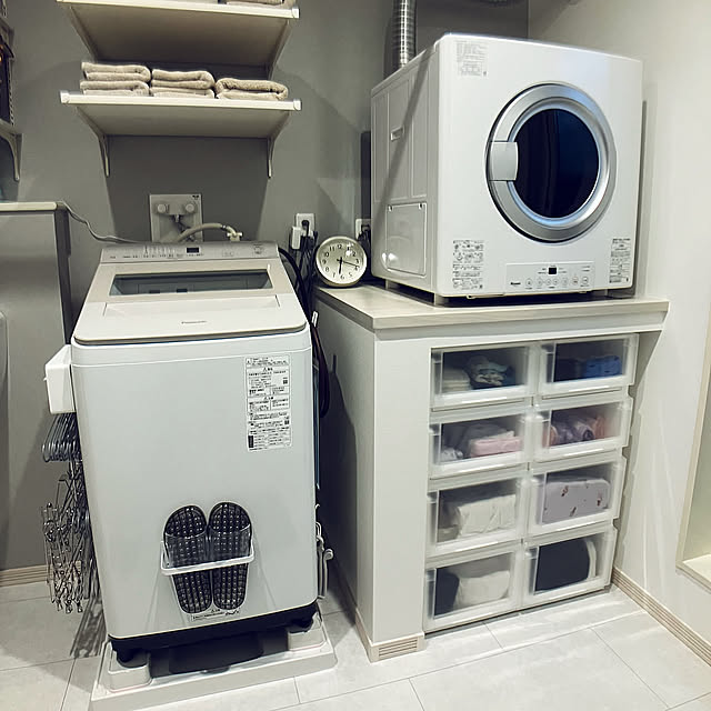 Bathroom,乾太くん,脱衣室,ランドリールーム,造作棚,スロップシンク,縦型洗濯機 eightの部屋