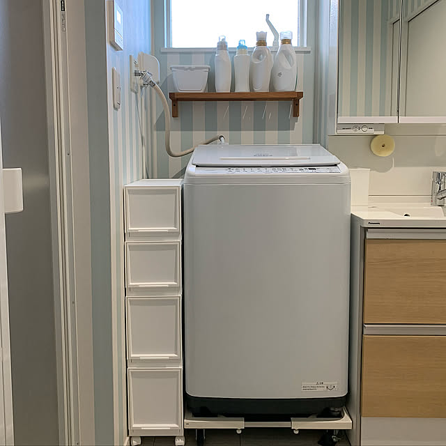 引き出し収納,ニトリ,洗濯機まわりの収納,ビートウォッシュ8kg,洗濯機,Bathroom,マルチ収納,マルチ収納L,マルチ収納M,ニトリマルチ収納 chiiiiiyanの部屋