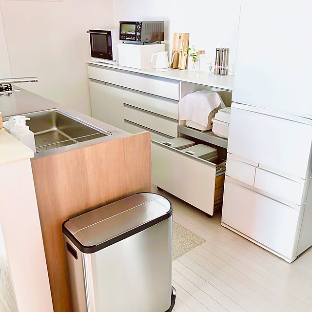 パナソニックカップボード,simplehuman ゴミ箱,キッチンのゴミ箱,Kitchen,ブレッドケース Denchanの部屋