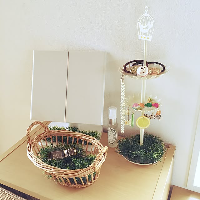 My Shelf,セリア,旦那グッズ収納,人工芝,リメイク,鏡,アクセサリーディスプレイ wanpikuの部屋