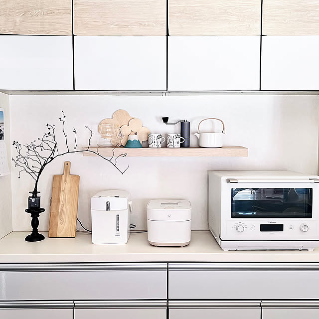 棚DIY,デッドスペース,DIY,マリメッコ,カフェ風,ホワイト×ウッド,ホワイトインテリア,北欧インテリア,自分らしく,平家,アラビア,パラティッシ,オイヴァ,Kitchen mamyuの部屋