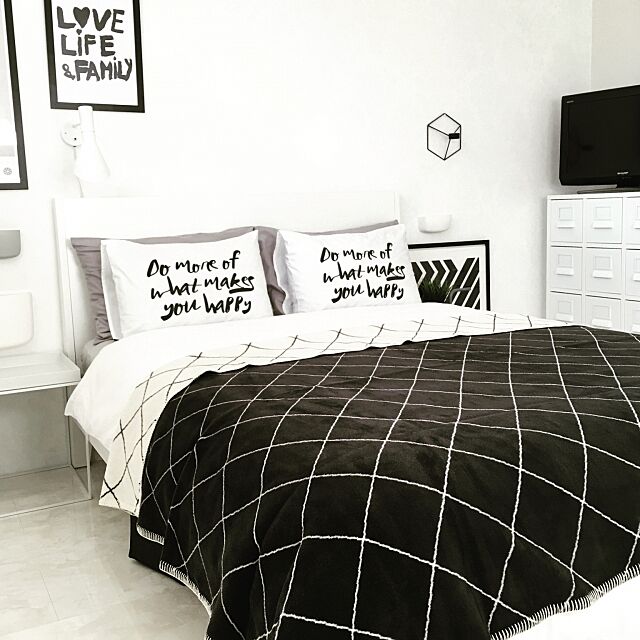 Bedroom,ベッドルーム,白黒,sisdesign MONOTONE,モノトーン　,MONOTONE,白黒ベッドルーム monosisの部屋