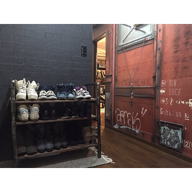 Entrance,DIY,男前,塩ビパイプシューズラックDIY,塩ビパイプ,塩ビパイプの匠 swaro109の部屋