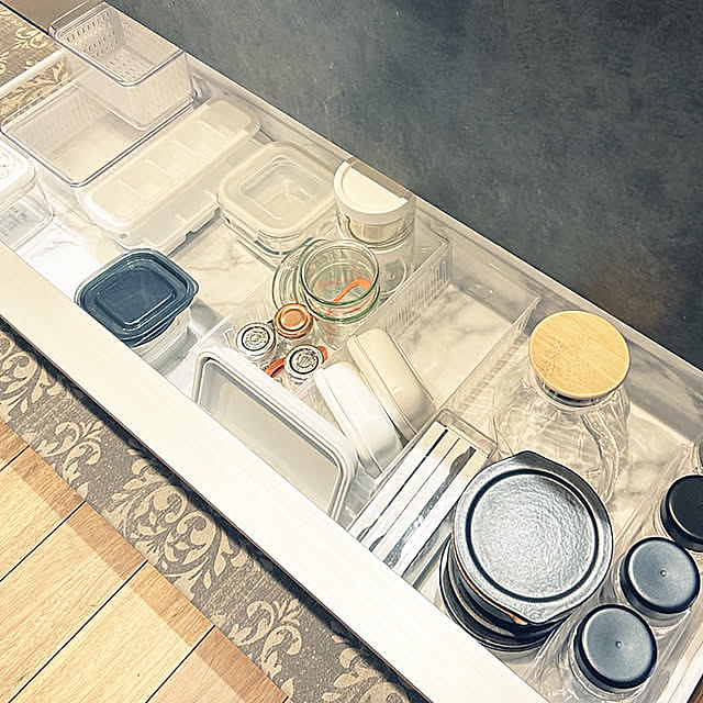 Kitchen,効率よい家事,引き出し収納,収納,100均,100均アイテム,整理整頓,整理収納,使いやすくする工夫,収納アイデア,使いやすく,家事動線,過去picなのでスルーして下さい,家事動線を考えて,イベント投稿なのでコメントお気遣いなく♡ yunyumの部屋