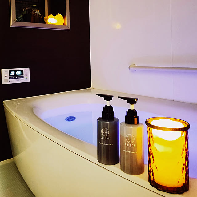 Bathroom,ウェルビーイング,バスルーム,シャンプー＆コンディショナー,ルルーナ,ルルーナシャンプー,ルルーナコンディショナー,くつろぎ空間,イベント参加,マンション,ライト,キャンドル,モニター投稿につきコメントお気遣いなく♡,お風呂,Panasonic,Panasonic お風呂,LEDキャンドル eの部屋