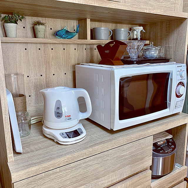 My Shelf,狭い家,アパートでも諦めない,100均,賃貸,食器棚,ティファールのケトル Omachanの部屋