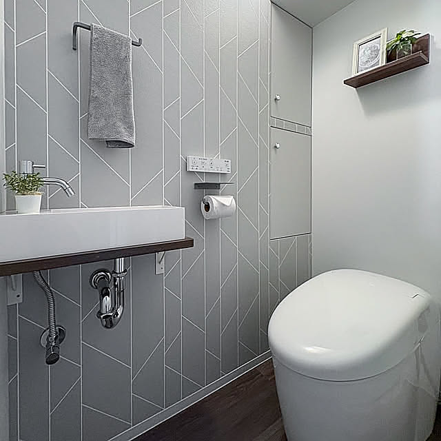 Bathroom,アクセントクロス,トイレ壁紙,トイレの壁,トイレ,トイレのインテリア Saraの部屋