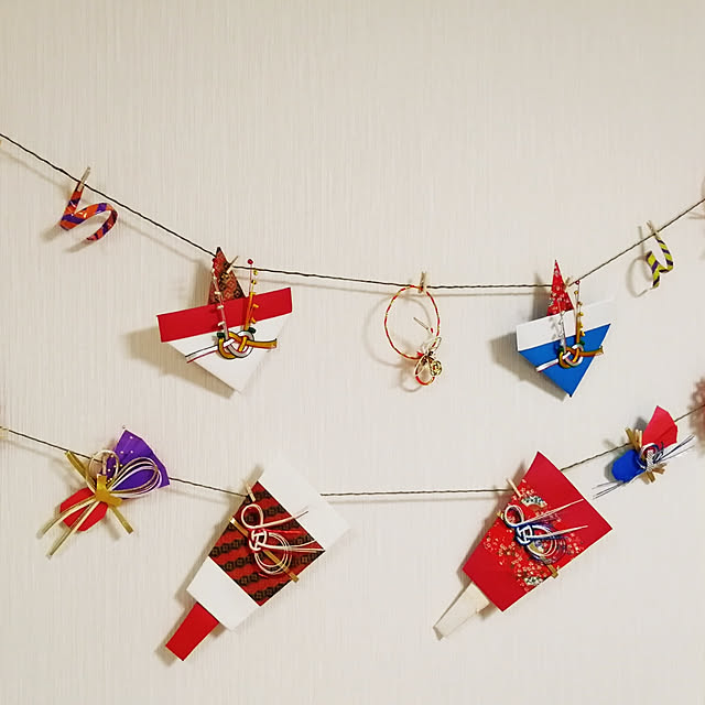 On Walls,おりがみ,ハンドメイド,DIY,水引飾り,お正月飾り,ガーランド手作り Ayarinの部屋