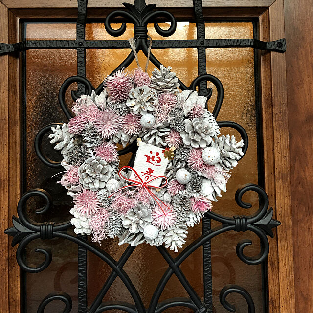Entrance,正月飾り,せりあ,リクシルの玄関ドア,ニトリのリース,お正月 ikubooの部屋