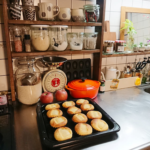 Kitchen,NO GREEN NO LIFE,GREENのある暮らし,ラブリコ,調味料棚,WECK,お菓子作り,夜のお菓子作り sakusakuの部屋