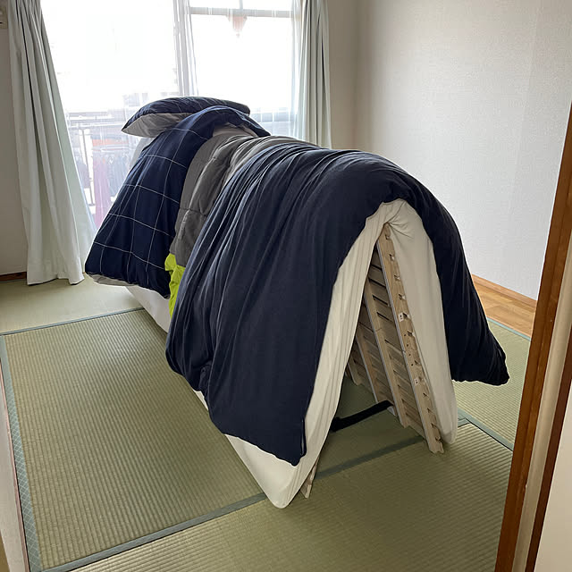 畳,折りたたみスノコ,スノコ,スノコベット,ミニマリスト,賃貸,Bedroom naireeeの部屋