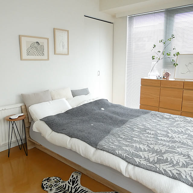 Bedroom,ナチュラルインテリア,賃貸インテリア,ふたり暮らし,北欧ナチュラル,グリーンのある暮らし,寝室,クリッパン Har_の部屋