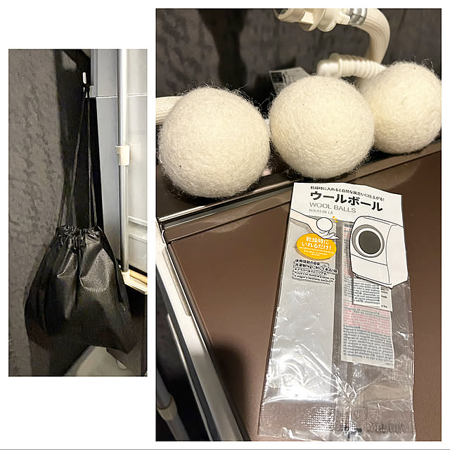 Bathroom,yocchanさんの真似っこ♡,乾燥時間短縮,ダイソーのウールボール,ウールボール,日用品,お気に入り♡,皆さんの素敵なインテリアに憧れる❤︎,いつも嬉しいコメントありがとう♡,めっちゃオススメ kiyoeの部屋