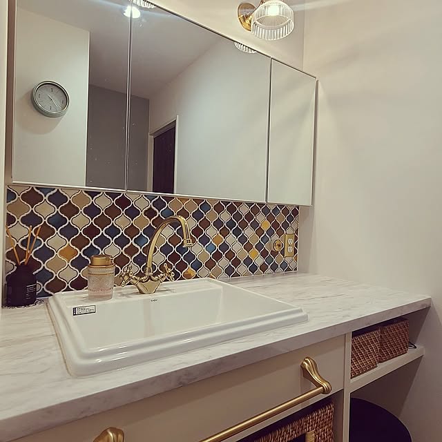 Bathroom,タイル,造作洗面台,コラベル,名古屋モザイクタイル,アイカ工業,コラベルタイル eric100の部屋